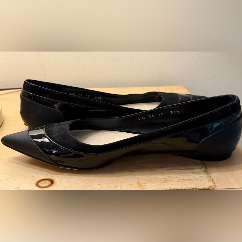 Christian Dior patent leather color block pattern flats